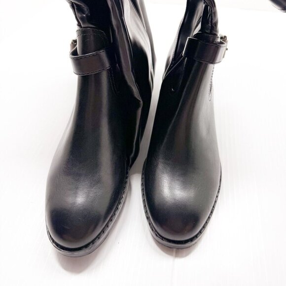 DV Dolce Vita Elyse Black Over The Knee Boots Womens 7.5 Block Heel Riding Style - Picture 4 of 10